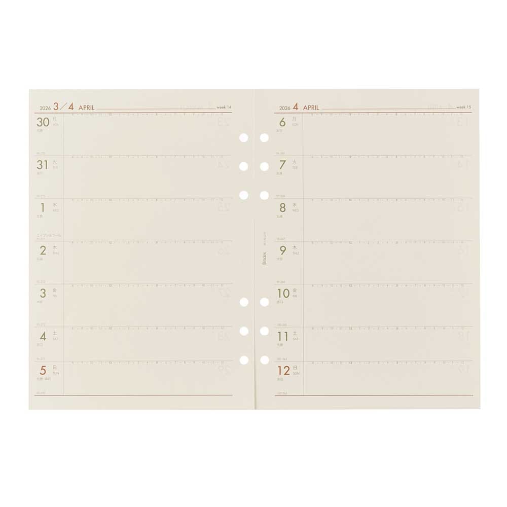 2026年1月始まり Bindex by NOLTY A5サイズ システム手帳用 リフィール