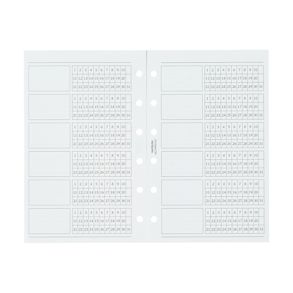システム手帳用リフィル ミニ6サイズ(習慣づくり)[PRF0101][M便 1/26