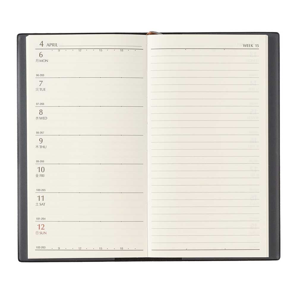 2026年1月始まり手帳 ウィークリー NOLTY(ノルティ) エクセル8(黒