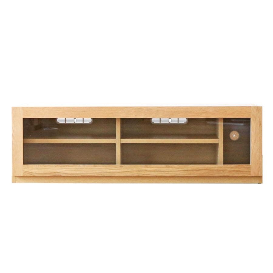 ASTER【単品】120TVガラス扉 オーク ※天板別売り