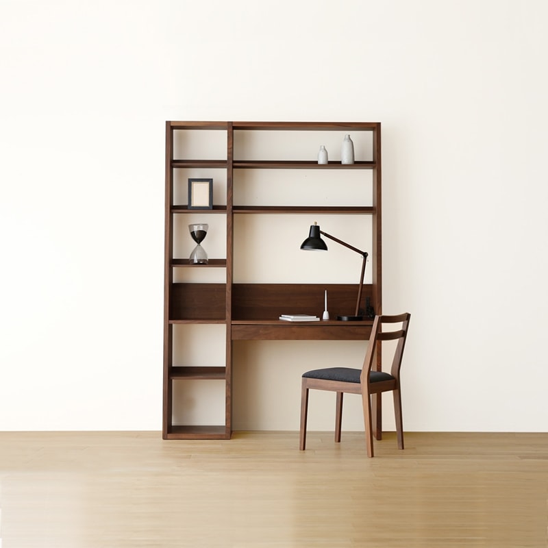 GALLE 41本棚(右加工あり) + 89デスクパーツ + エンドパネル(左エンド) 幅 133cm