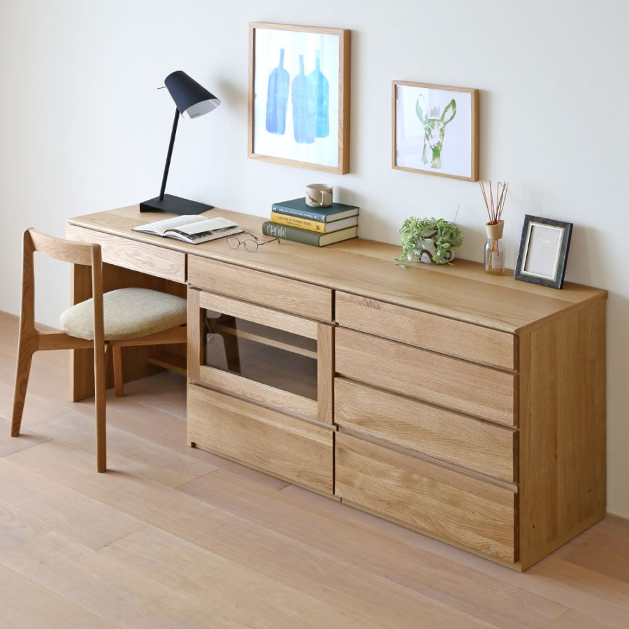 ASTER 180 天板 + 60 デスク ＋ 60 ガラス扉 + 60 チェスト