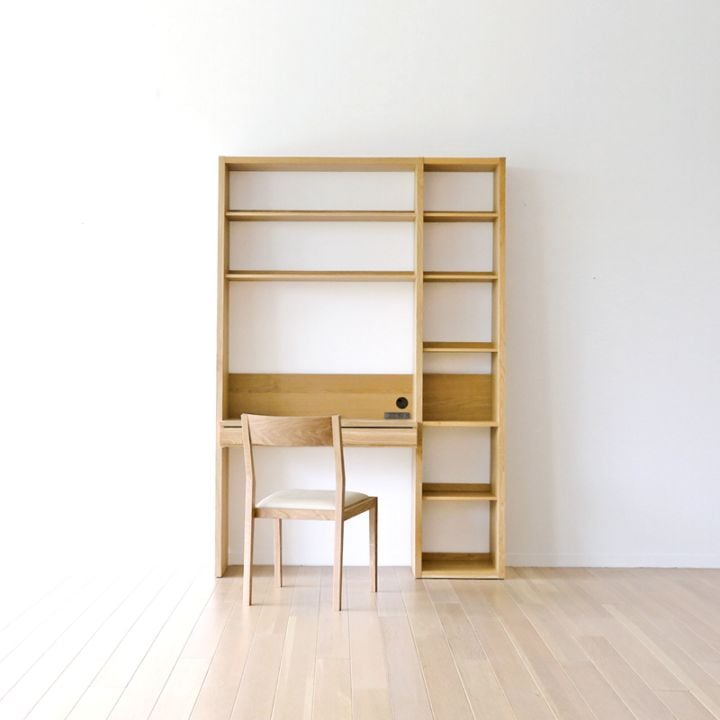 GALLE エンドパネル(左エンド)+ 89学習デスクパーツ + 41本棚(左加工あり) 幅 133cm