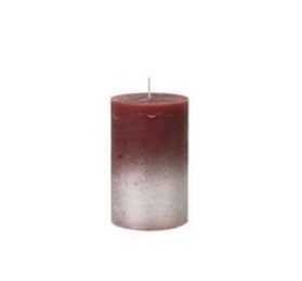 PILLAR CANDLE 'SPRAY' RUSTIC MADDER BROWN/SILVER(HBC-178)