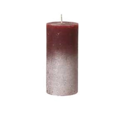 PILLAR CANDLE 'SPRAY' RUSTIC MADDER BROWN/SILVER(HBC-179)
