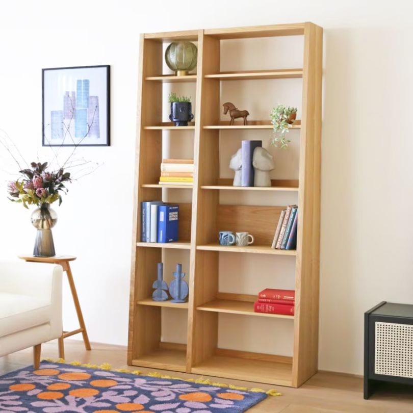 GALLE ガレ SHELF SET1 オーク 幅103cm (41本棚 (右加工あり) + 59 本棚 パーツ + エンドパネル (右エンド))