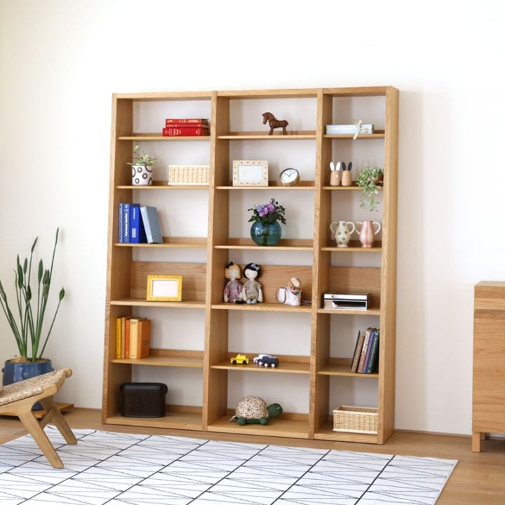 GALLE 65 本棚 (右加工あり) + 59 本棚 パーツ + 41 本棚 (左加工あり) 幅 165cm