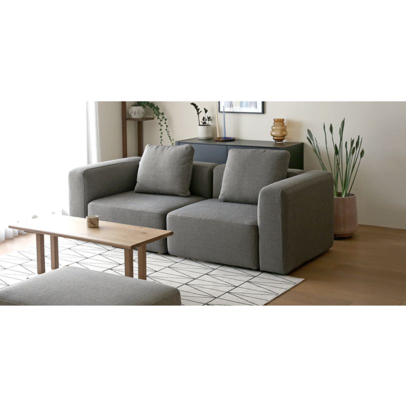 SUMOWA SOFA SET4 1人掛けソファ(左肘)＋1人掛けソファ(右肘) ベージュ/グレー