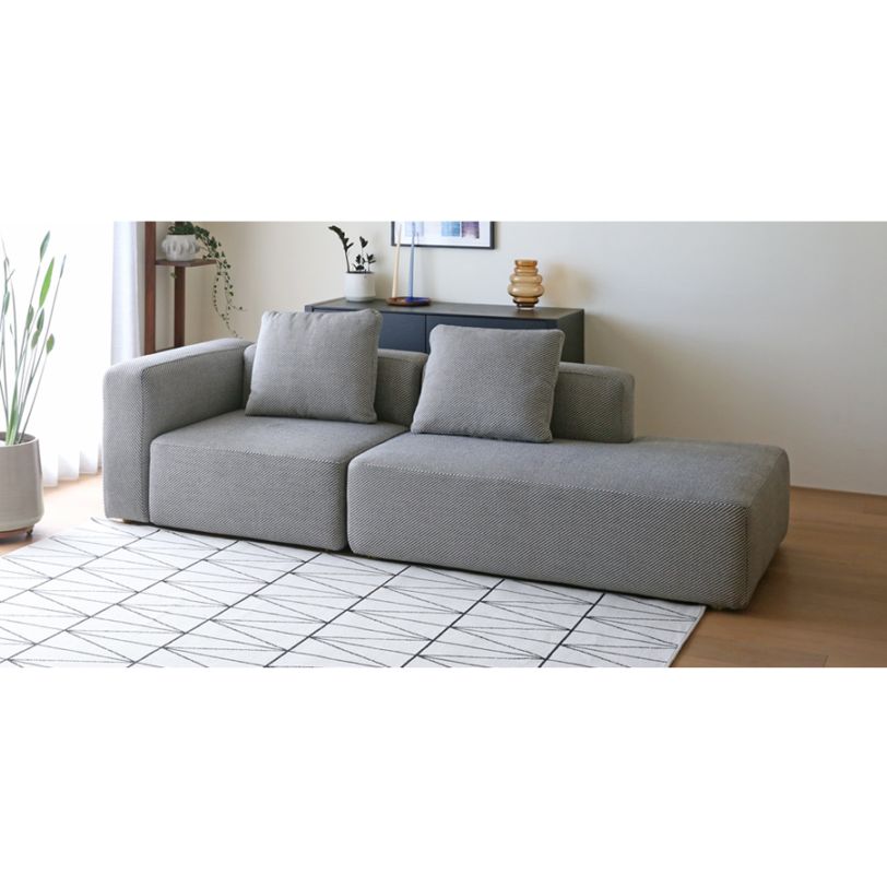 SUMOWA SOFA SET6 1人掛けソファ(左肘)＋2人掛けソファ(左背もたれ) ベージュ/グレー