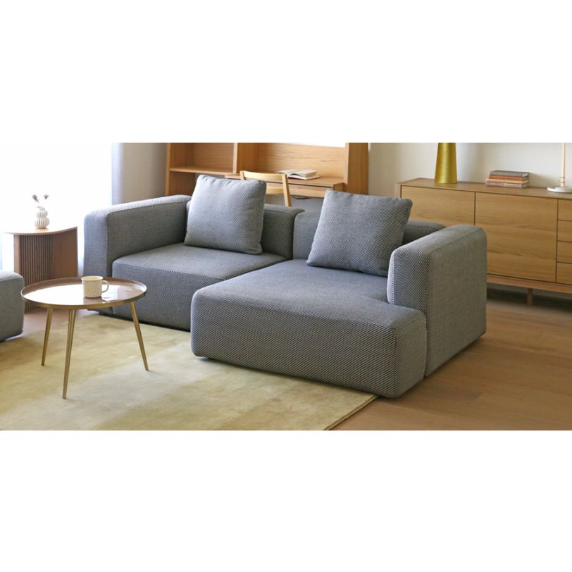 SUMOWA SOFA SET8 1人掛けソファ(左肘)＋シェーズロング(右肘) ベージュ/グレー