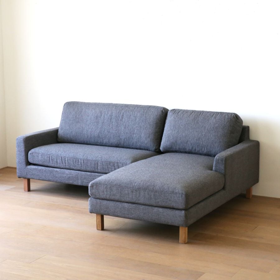 【50％OFF】【1台限り】【本社直営店】マーレソファー2点セット (二人掛け＋シェーズロング) チャコールグレー色