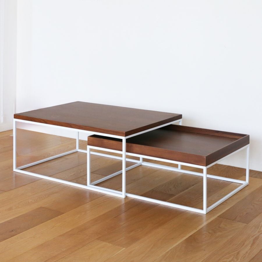 【40％OFF】【1台限り】【本社直営店】LINIE LIVING TABLE ウォルナット/ホワイトフレーム