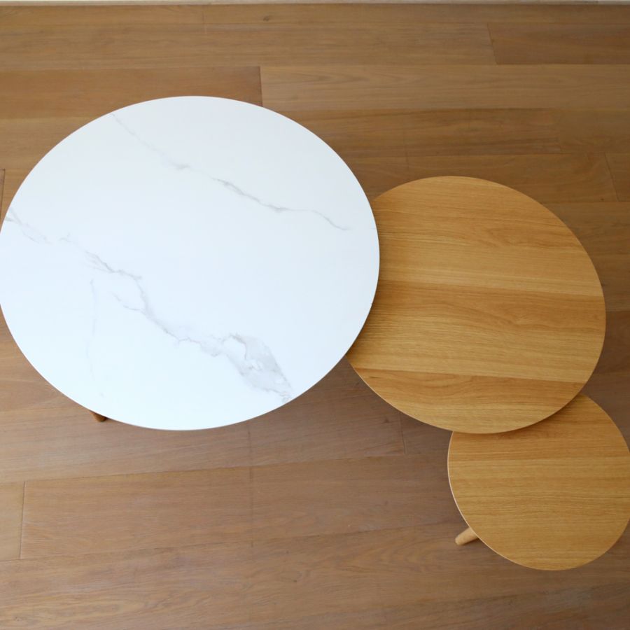 【30％OFF】【1台限り】【本社直営店】BALLOON LIVING TABLE 80周年モデル  90-3枚 伸長式 セラミック