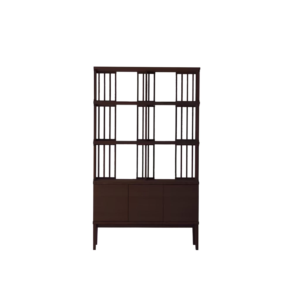 TONG SET8 ウォルナット (W120天板 ＋ W120H32オープンラック ＋ W120棚板 ＋ W120H42オープンラック ＋ W120棚板 ＋ W120H42オープンラック ＋ W120キャビネット ＋ W120棚付き脚)