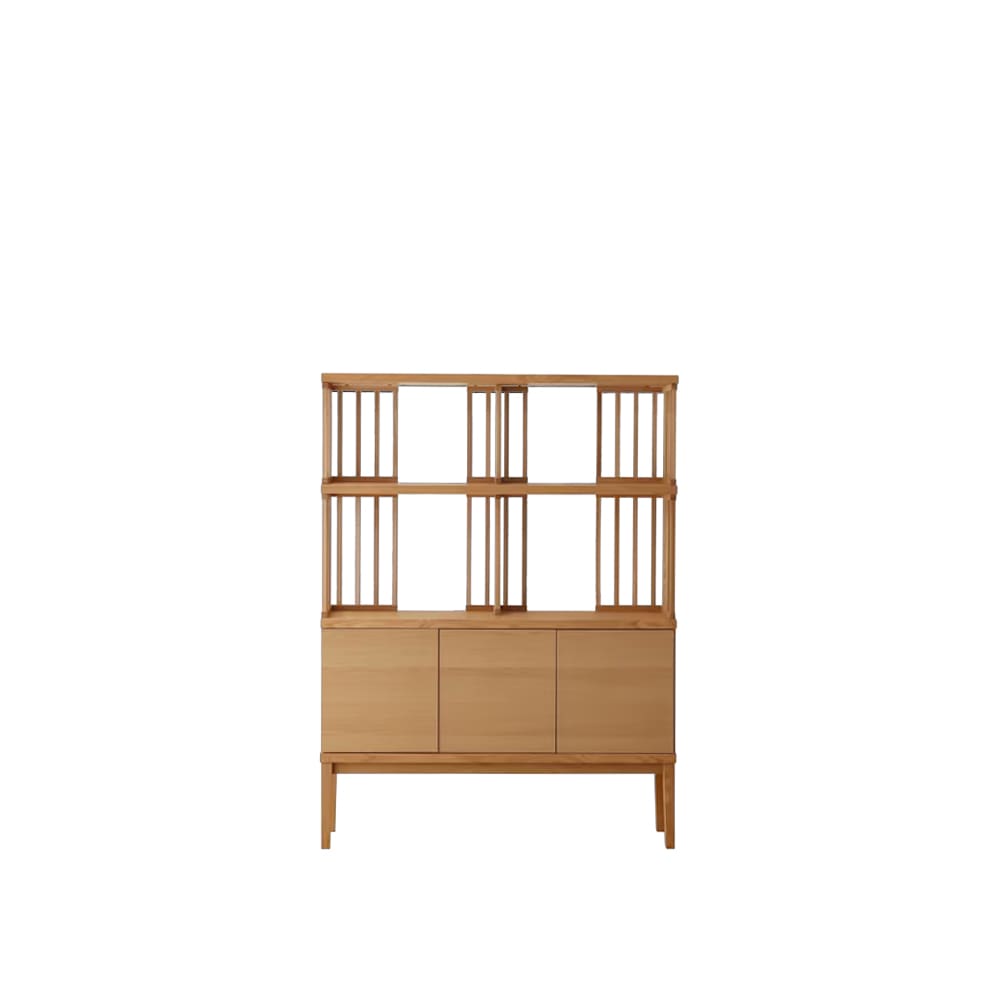 TONG SET6 オーク (W120天板 ＋ W120H32オープンラック ＋ W120棚板 ＋ W120H42オープンラック ＋ W120キャビネット ＋ W120棚付き脚)