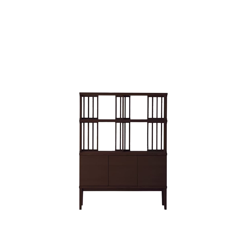 TONG SET6 ウォルナット (W120天板 ＋ W120H32オープンラック ＋ W120棚板 ＋ W120H42オープンラック ＋ W120キャビネット ＋ W120棚付き脚)