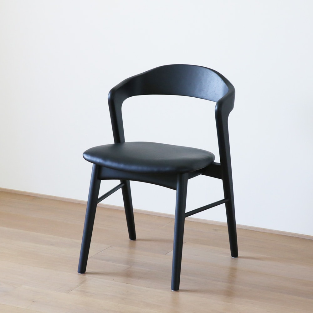 【30％OFF】【1台限り】【本社直営店】SWELL CHAIR オーク 黒塗装/黒座面 2