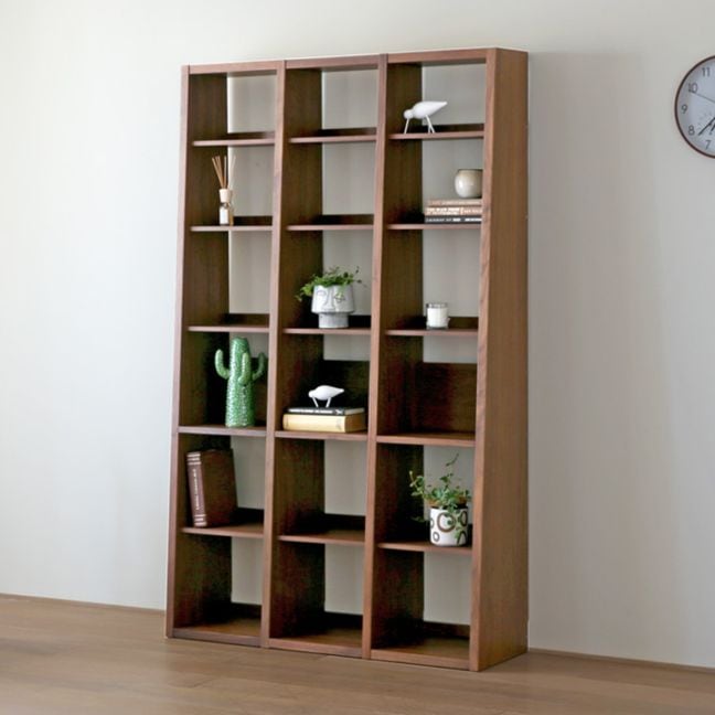 GALLE ガレ SHELF SET3 ウォルナット 幅117cm (41本棚 (右加工あり) + 35 本棚 パーツ + 41 本棚 (左加工あり))