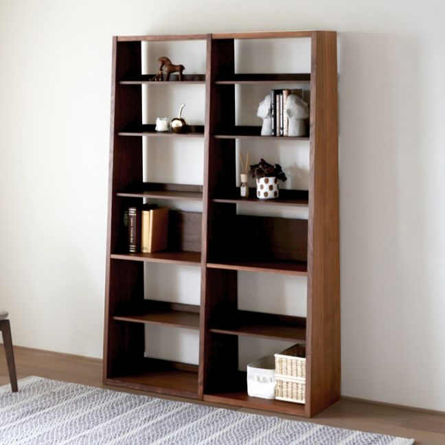 GALLE ガレ SHELF SET2 ウォルナット 幅127cm (65 本棚 (右加工あり) + 59 本棚 パーツ + エンドパネル(右エンド))
