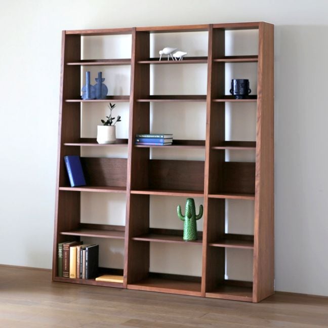 GALLE ガレ SHELF SET4 ウォルナット 幅165cm (65 本棚 (右加工あり) + 59 本棚 パーツ + 41 本棚 (左加工あり))