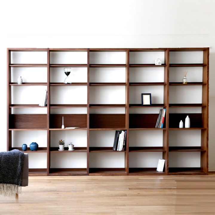 GALLE ガレ SHELF SET6 ウォルナット 幅313cm (65 本棚 (右加工あり) + 59 本棚 パーツ + 65 本棚 (左右加工あり) + 59 本棚 パーツ + 65 本棚 (左加工あり))