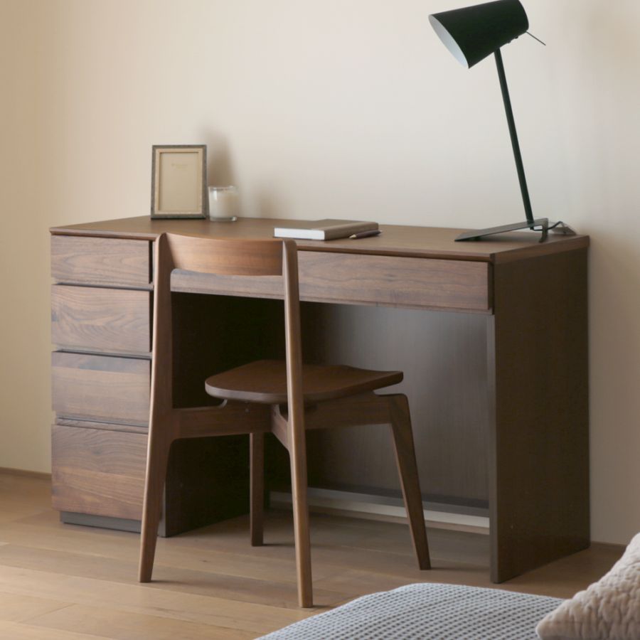 ASTER アスター DESK SET5 ウォルナット (120天板 + 30チェスト + 90デスク) ※チェア別売