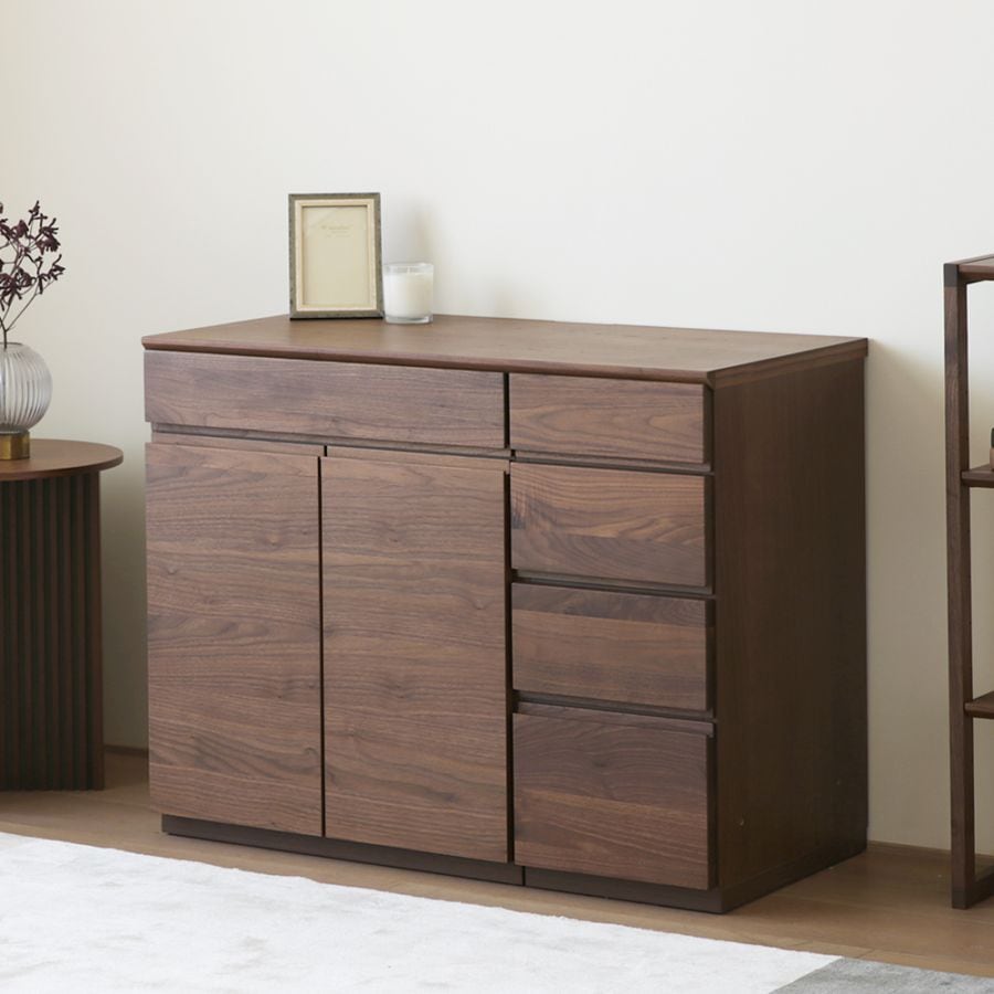 ASTER アスター LIVING SET1 ウォルナット (90天板 + 30キャビネット +