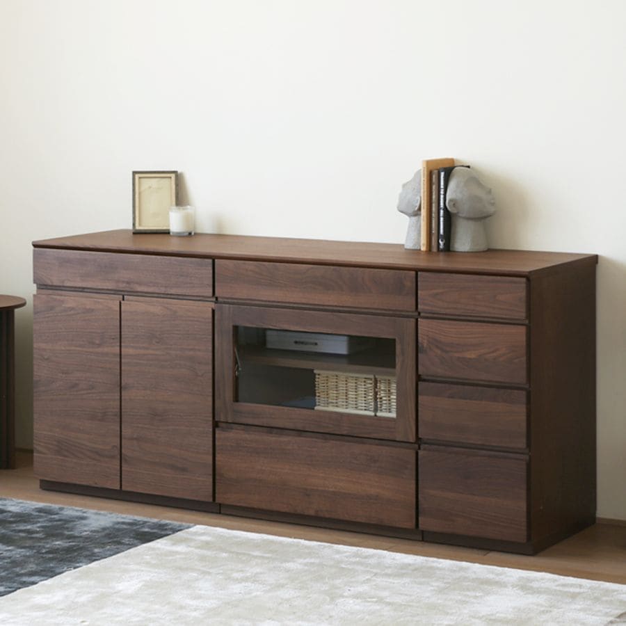 ASTER アスター LIVING SET6 ウォルナット (180天板 + 60キャビネット