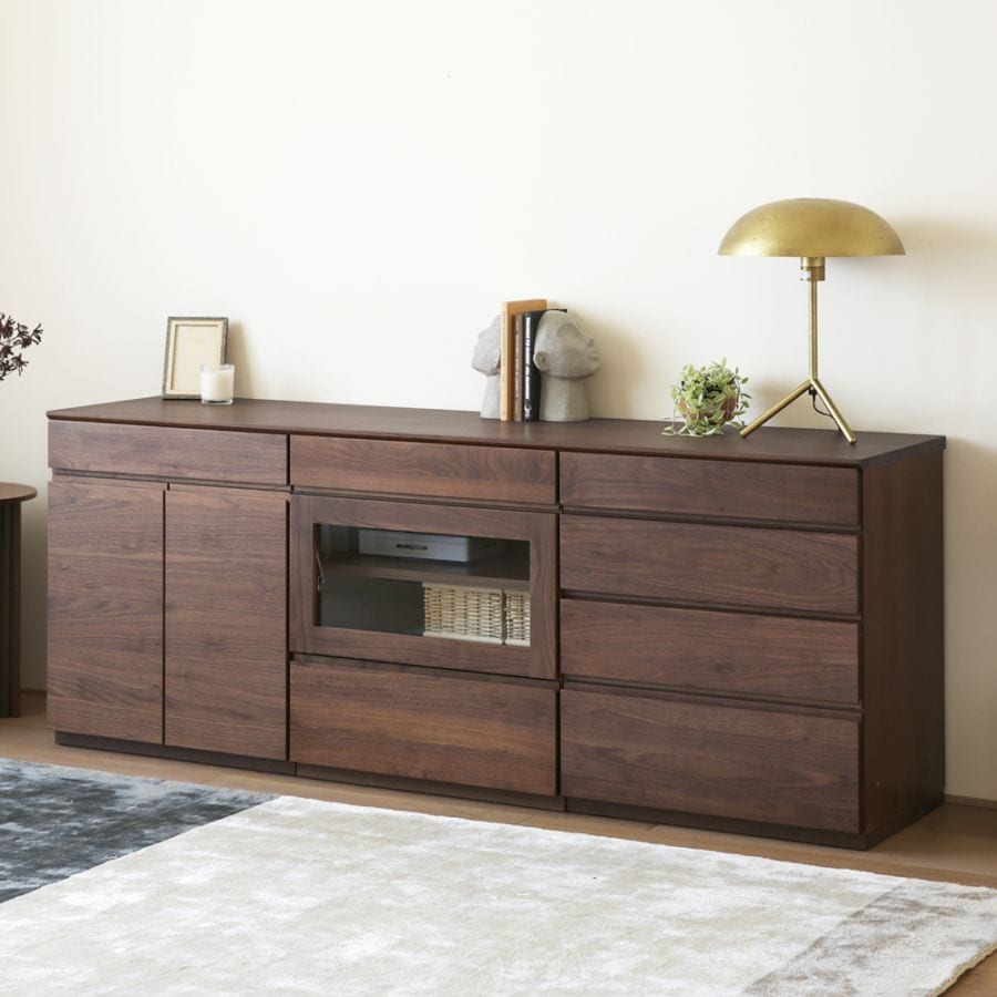 ASTER アスター LIVING SET4 ウォルナット (120天板 + 30キャビネット