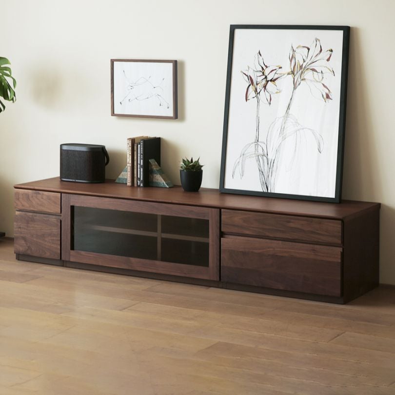ASTER アスター TV SET4 オーク (180天板 + 30TVチェスト + 90TVガラス