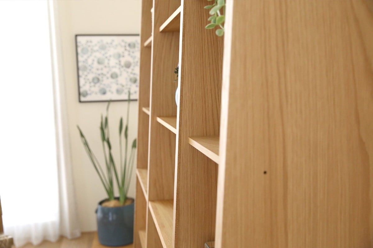 GALLE ガレ SHELF SET6 オーク 幅313cm (65 本棚 (右加工あり) + 59 本棚 パーツ + 65 本棚 (左右加工あり) + 59 本棚 パーツ + 65 本棚 (左加工あり))