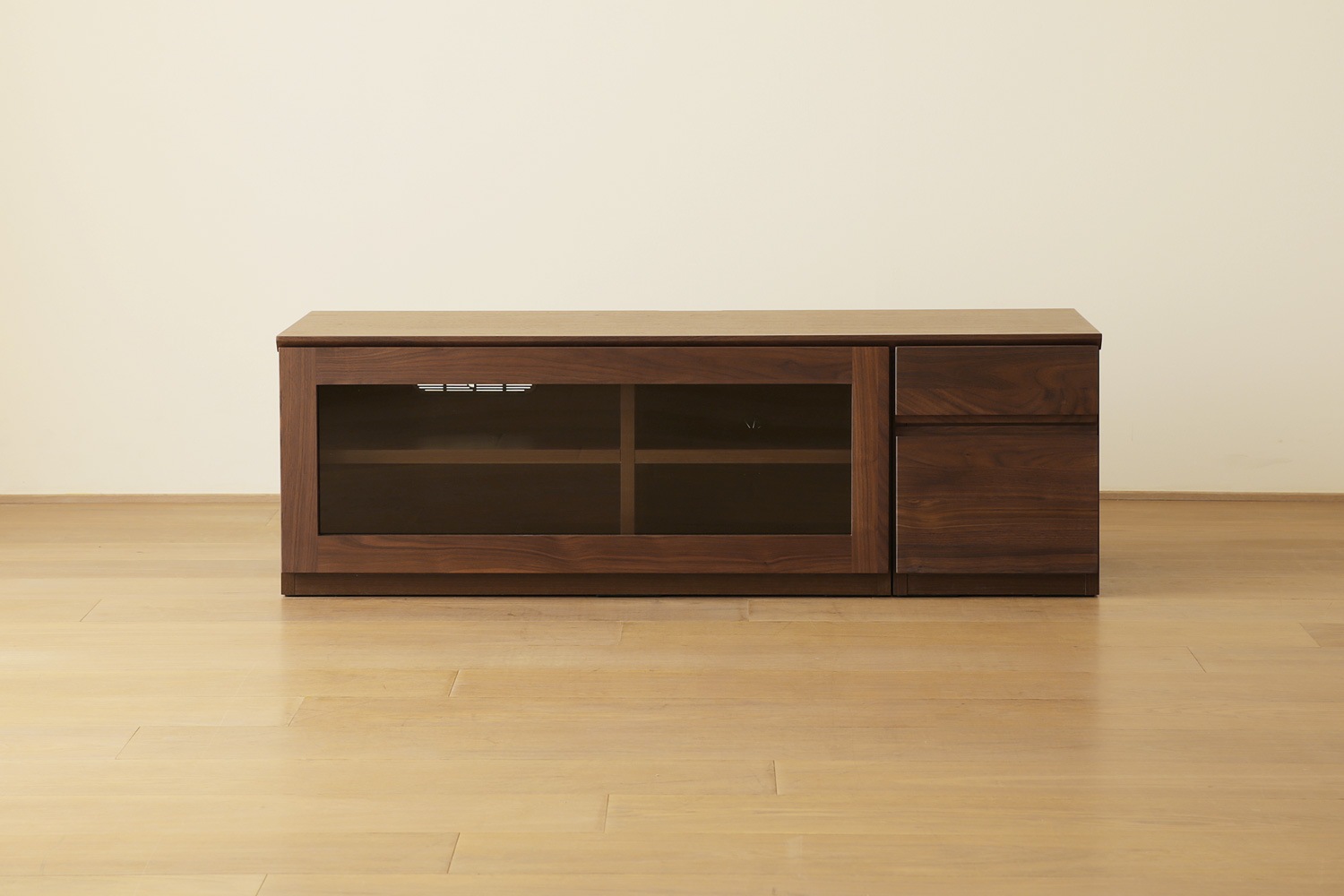 ASTER アスター TV SET1 ウォルナット (120天板 + 90TVガラス扉 + 30TVチェスト)
