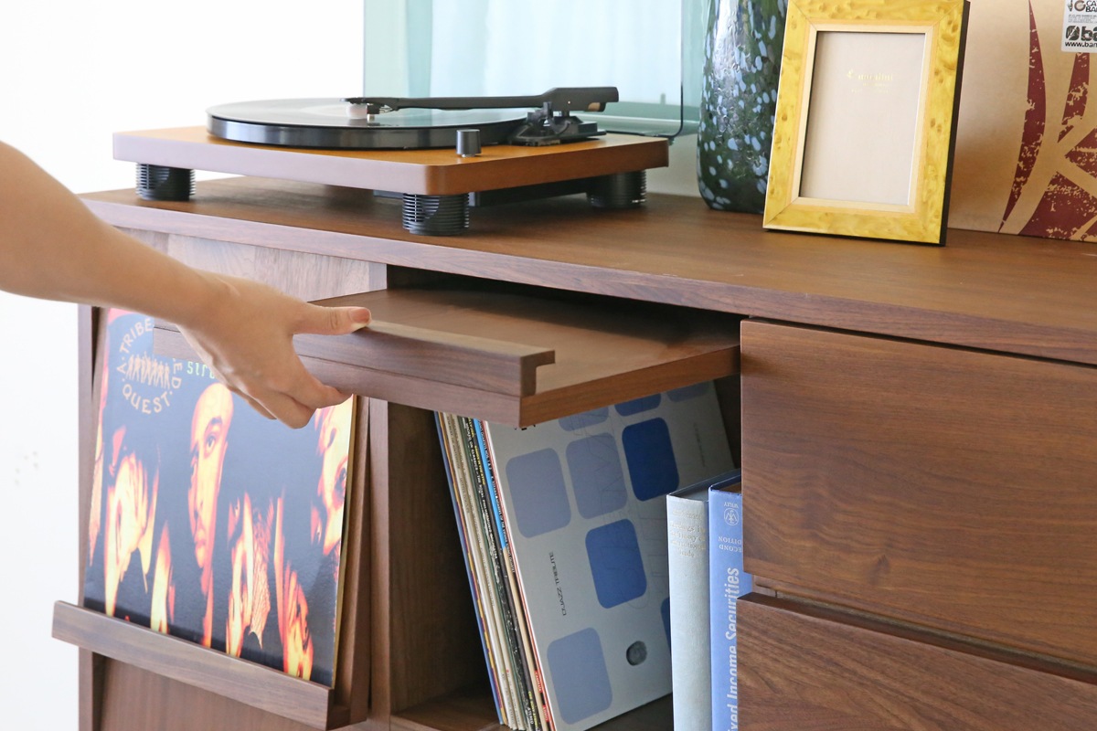 LECCE 143マガジンレコードラック ウォルナット