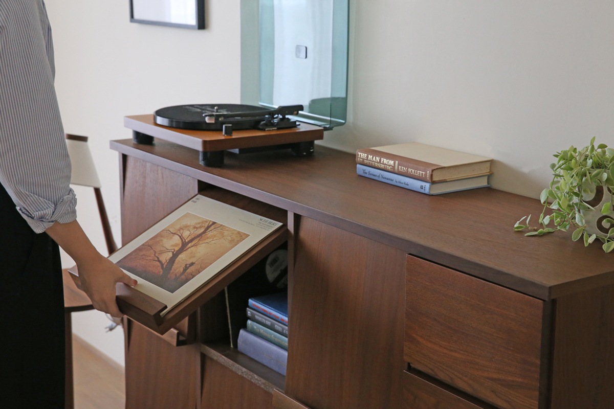 LECCE 143マガジンレコードラック ウォルナット