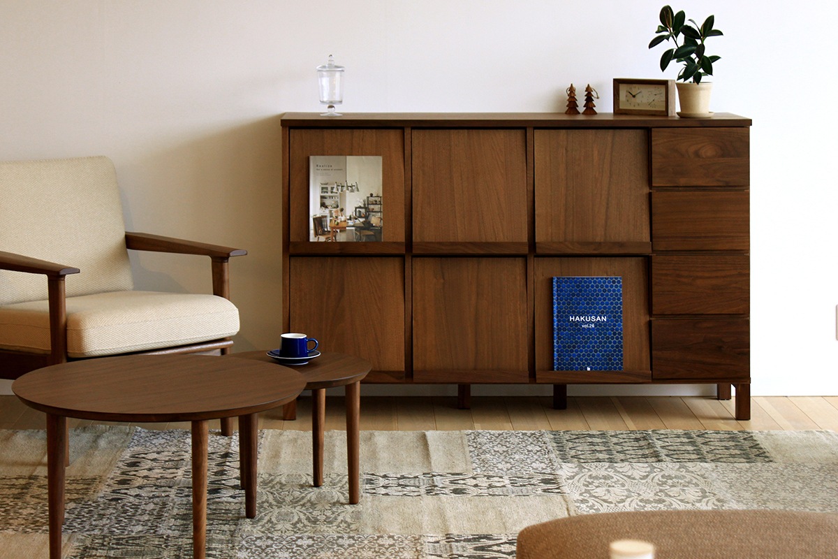 LECCE 143マガジンレコードラック ウォルナット