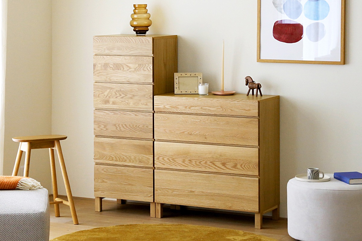 LECCE 50リビングハイチェスト オーク