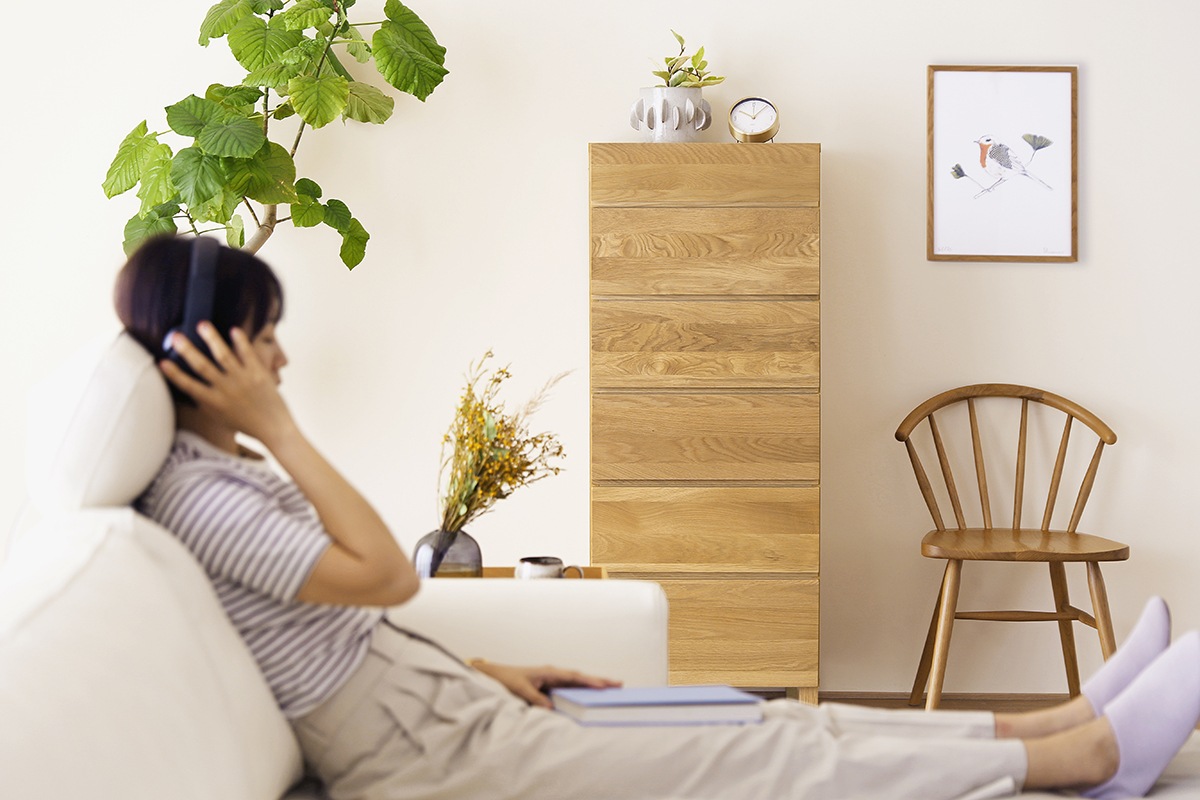 LECCE 50リビングハイチェスト オーク