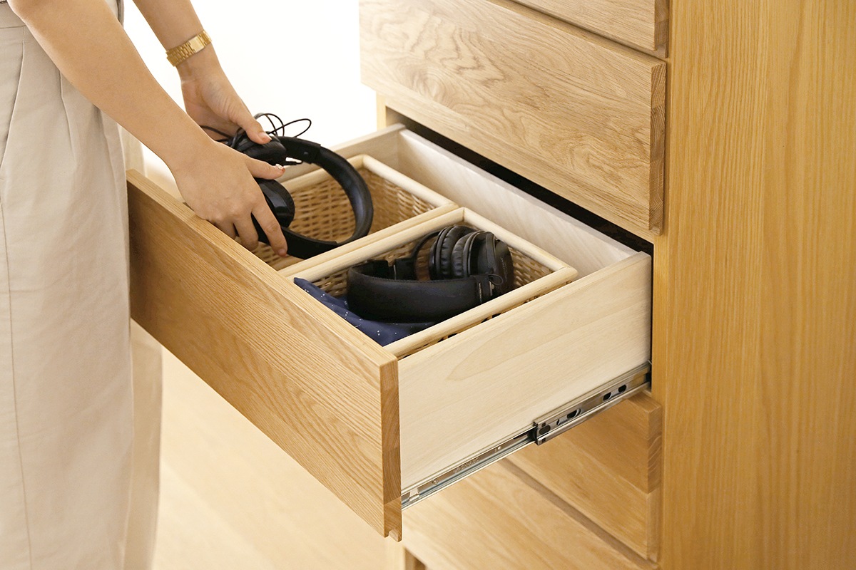 LECCE 50リビングハイチェスト オーク