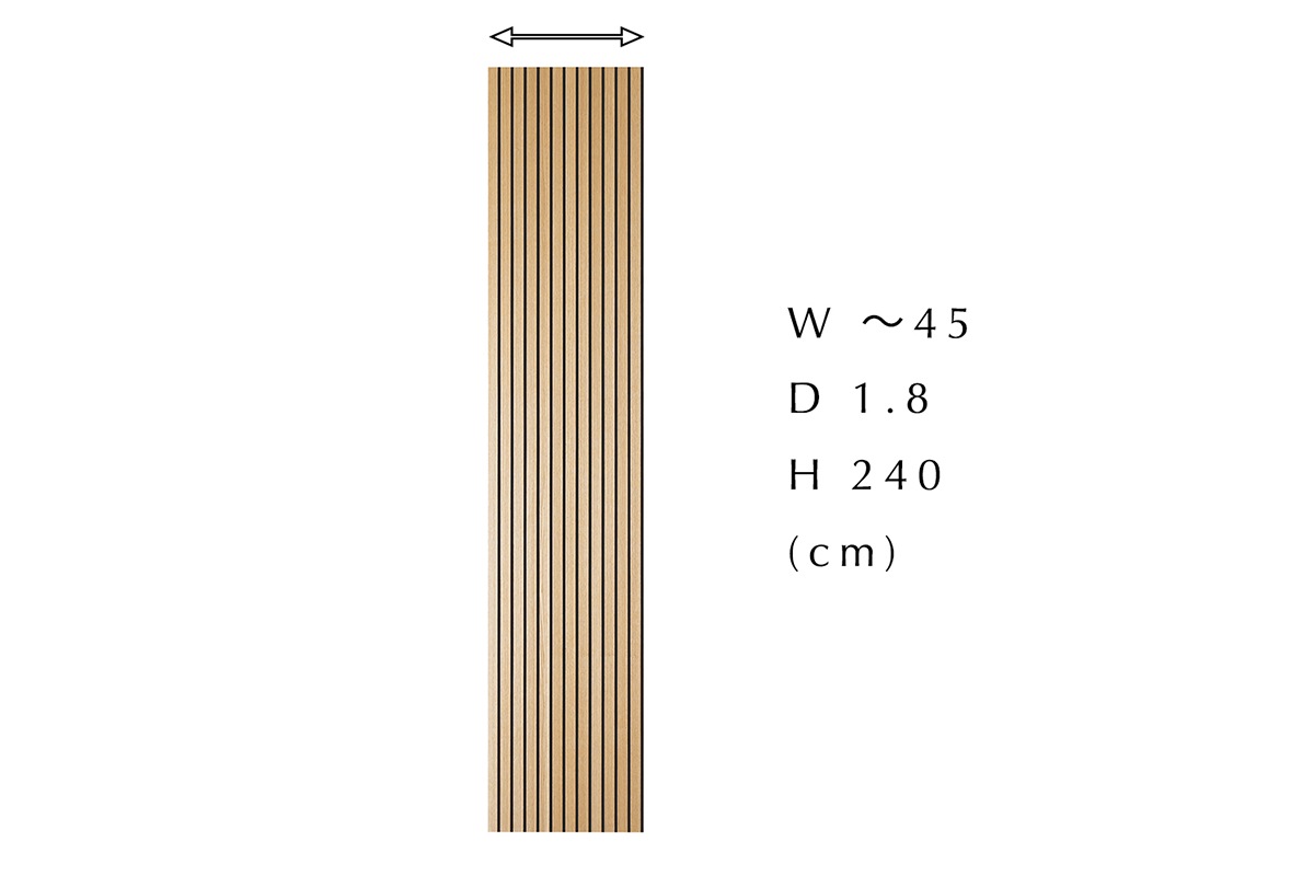 WOOD RIB PANEL シンプルタイプ オーダーパネル W~45×H240 オーク