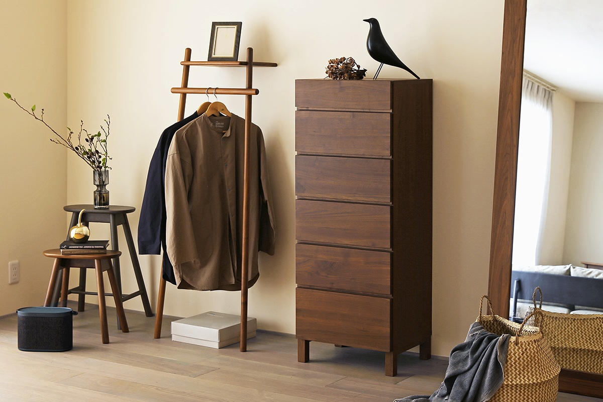 LECCE 50リビングハイチェスト ウォルナット