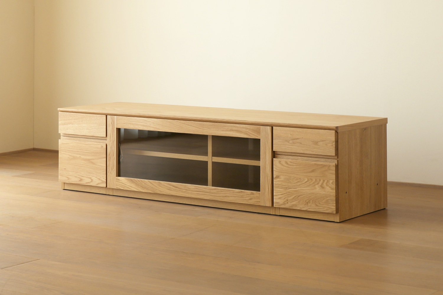 ASTER アスター TV SET2 オーク (150天板 + 30TVチェスト + 90TVガラス扉 + 30TVチェスト)