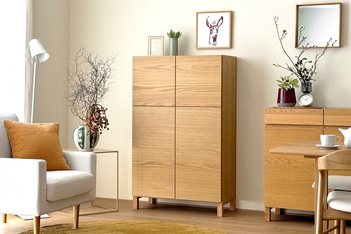 LECCE 80ハイキャビネット オーク