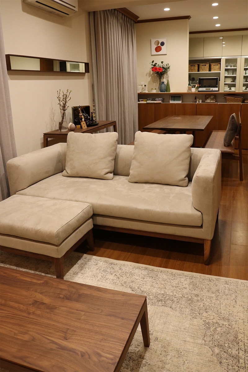 【廃番25％OFF】 FRACCE SOFA 2人掛け グレー ウォルナット脚