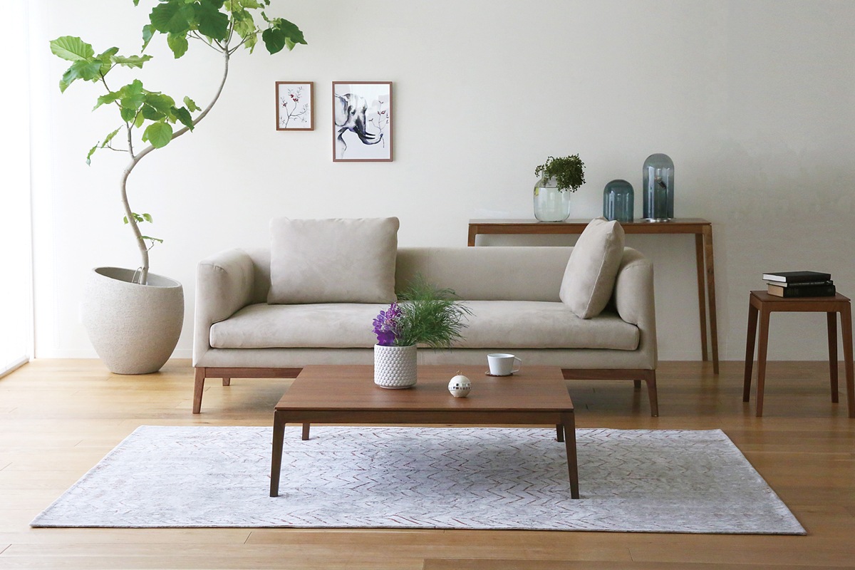 【廃番25％OFF】 FRACCE SOFA 2人掛け グレー ウォルナット脚