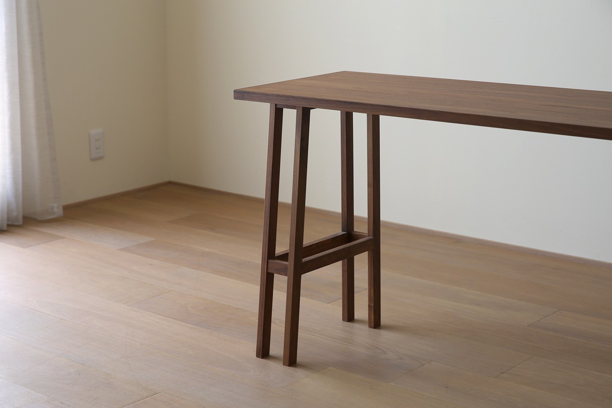 PLAIN DESK SET2 オーダー突板天板 (幅90cm奥行55cm)＋片脚パーツ 天板奥行き 55cm～70cm用 + 片脚パーツ 天板奥行き55cm～70cm用 + オーダー上置きタイプB (幅90cm)