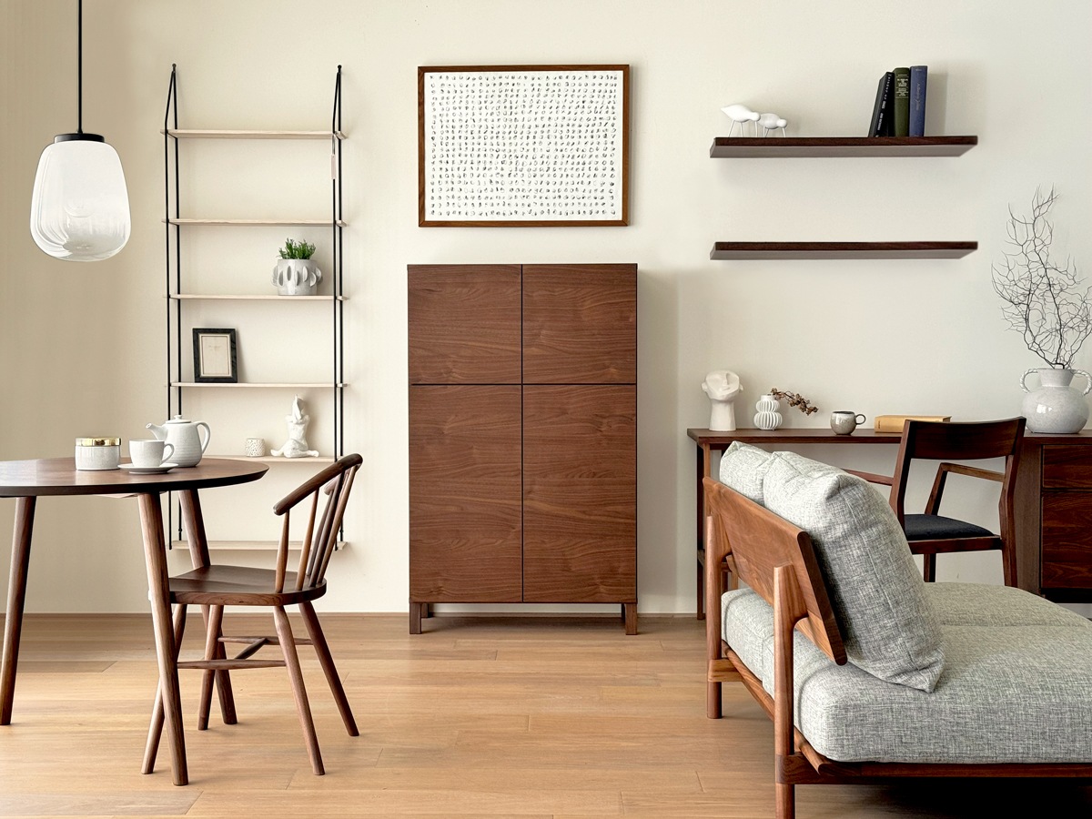 LECCE 80ハイキャビネット ウォルナット