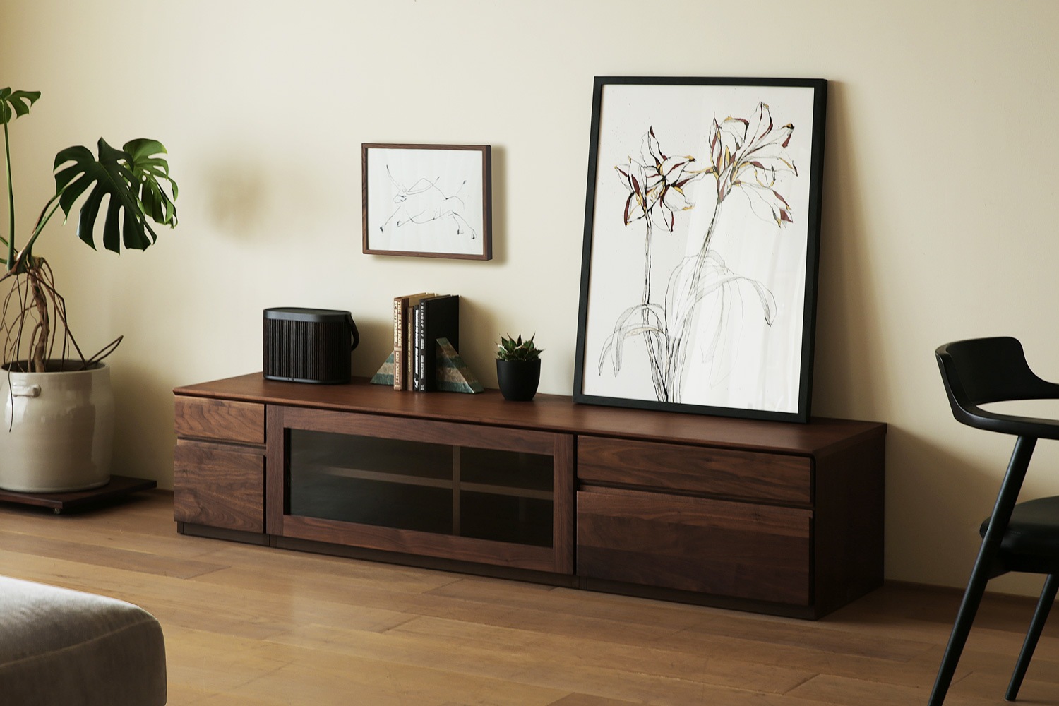 ASTER アスター TV SET4 オーク (180天板 + 30TVチェスト + 90TVガラス扉 +