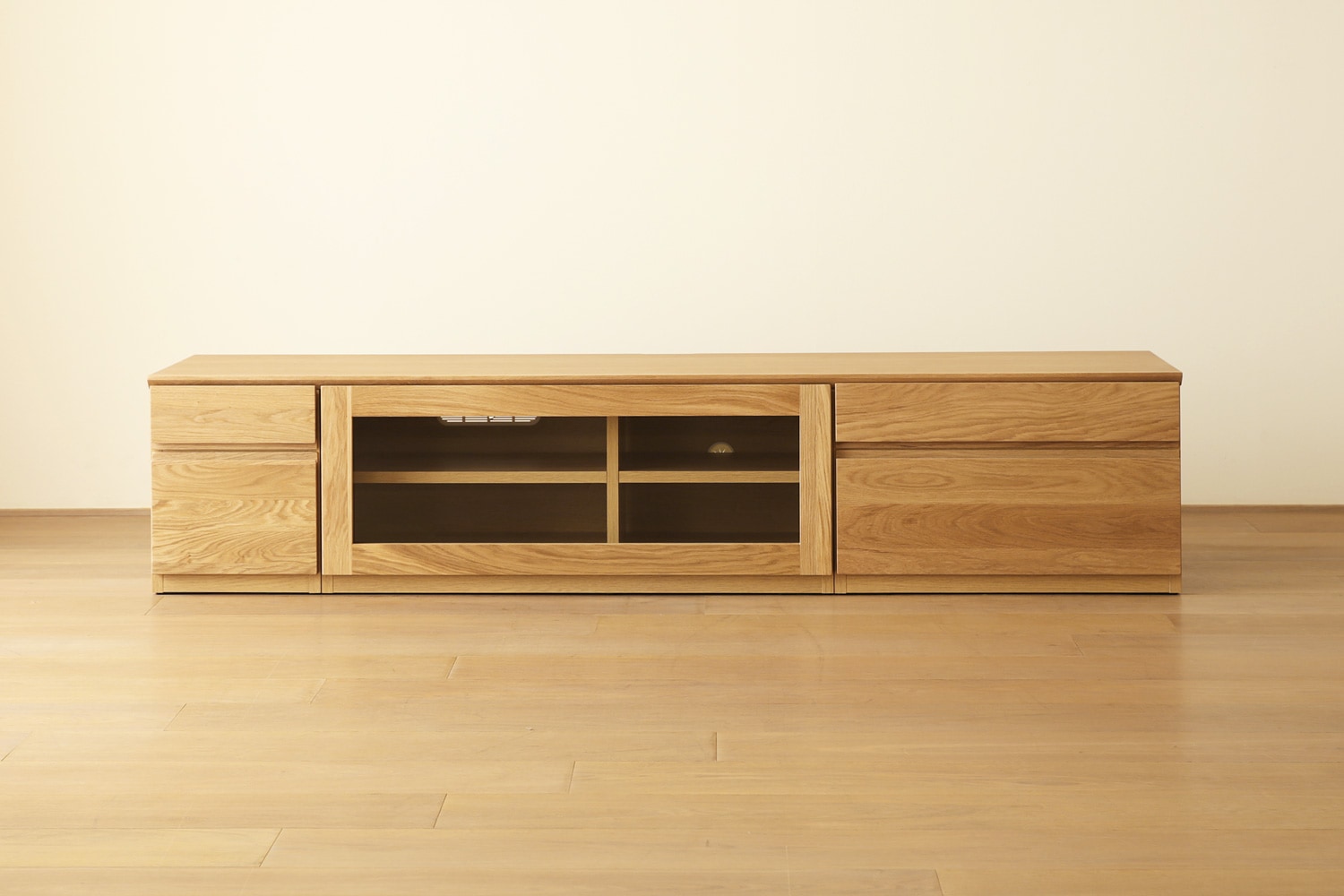 ASTER アスター TV SET4 オーク (180天板 + 30TVチェスト + 90TVガラス扉 + 60TVチェスト)