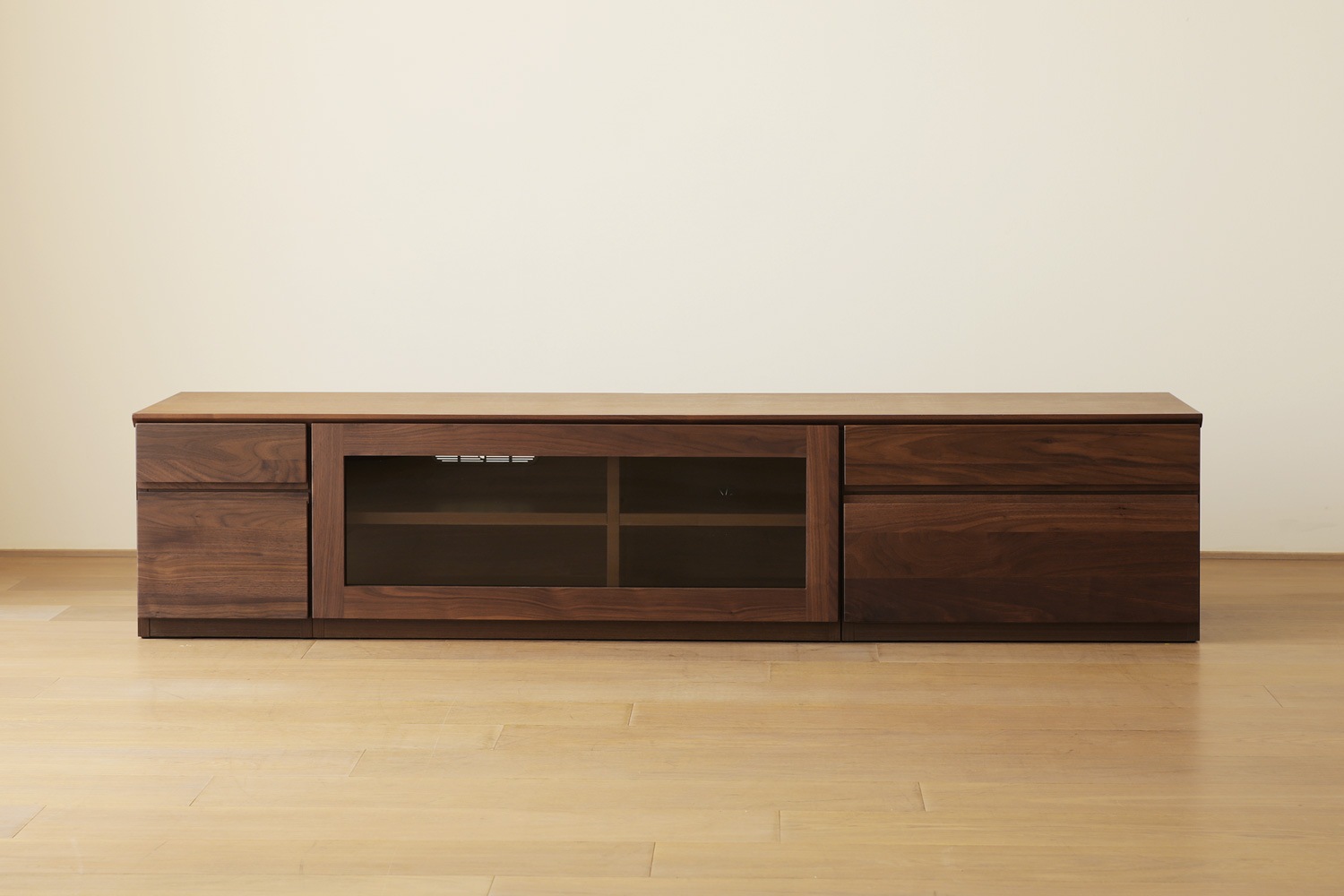 ASTER アスター TV SET4 ウォルナット (180天板 + 30TVチェスト + 90TVガラス扉 + 60TVチェスト)