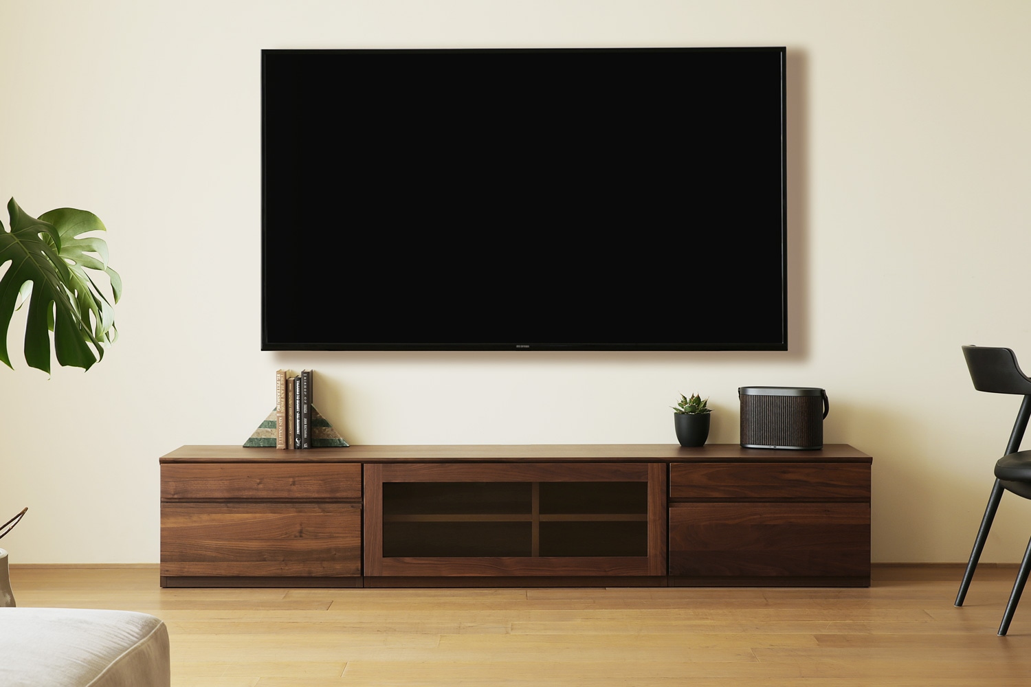 ASTER アスター TV SET5 ウォルナット (210天板 + 60TVチェスト + 90TVガラス扉 + 60TVチェスト)